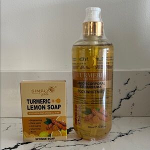#2 Turmeric Skincare Bundle – Body Wash + Lemon Soap (Brightening Set)